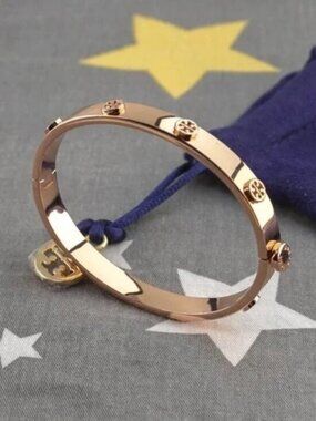Tory Burch Miller Stud Hinge Bracelet 7MM Rose Gold (BRAND NEW)